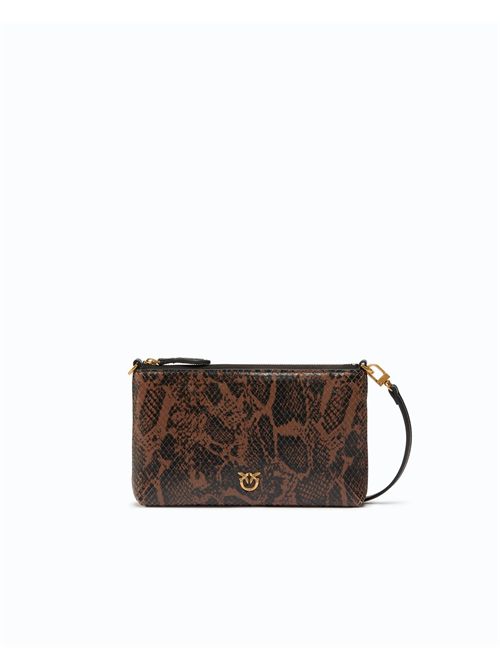 Pochette a tracolla Mini Flat Horizontal in pelle stampa pitone PINKO | 104277A3E5/M16Q